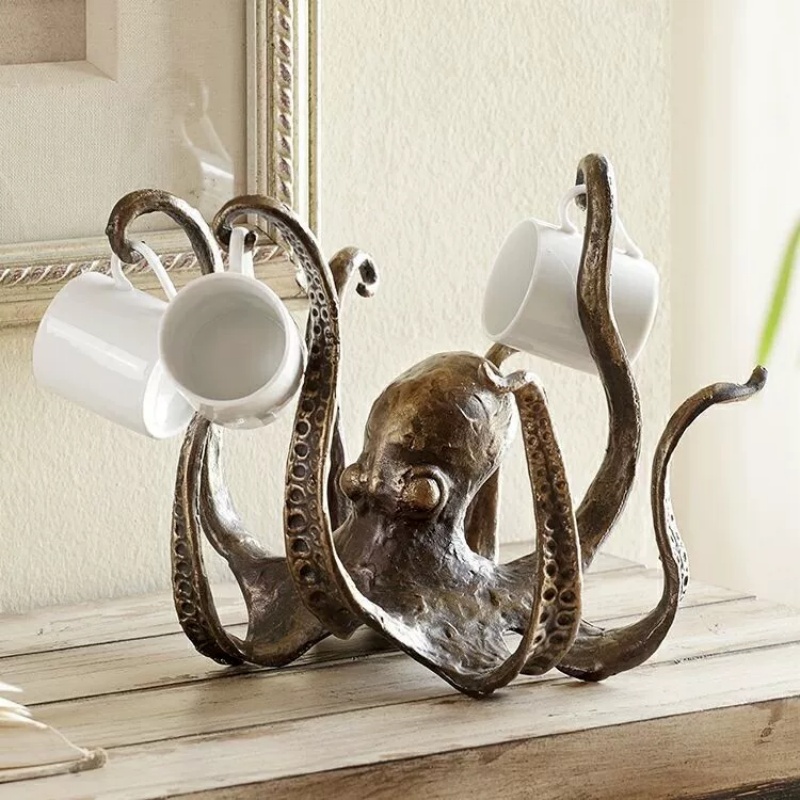 Aquarium Decor - 1 Stück Oktopus-Skulptur Becherhalter, Oktopus-Deko aus