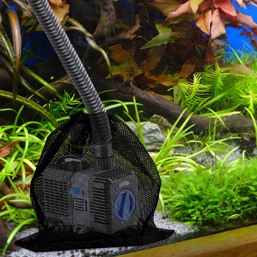 Aquarium Pump - 4er-Set Hochleistungs-Polyester-Netzfilterbeutel mit Kordelzug für Teich-