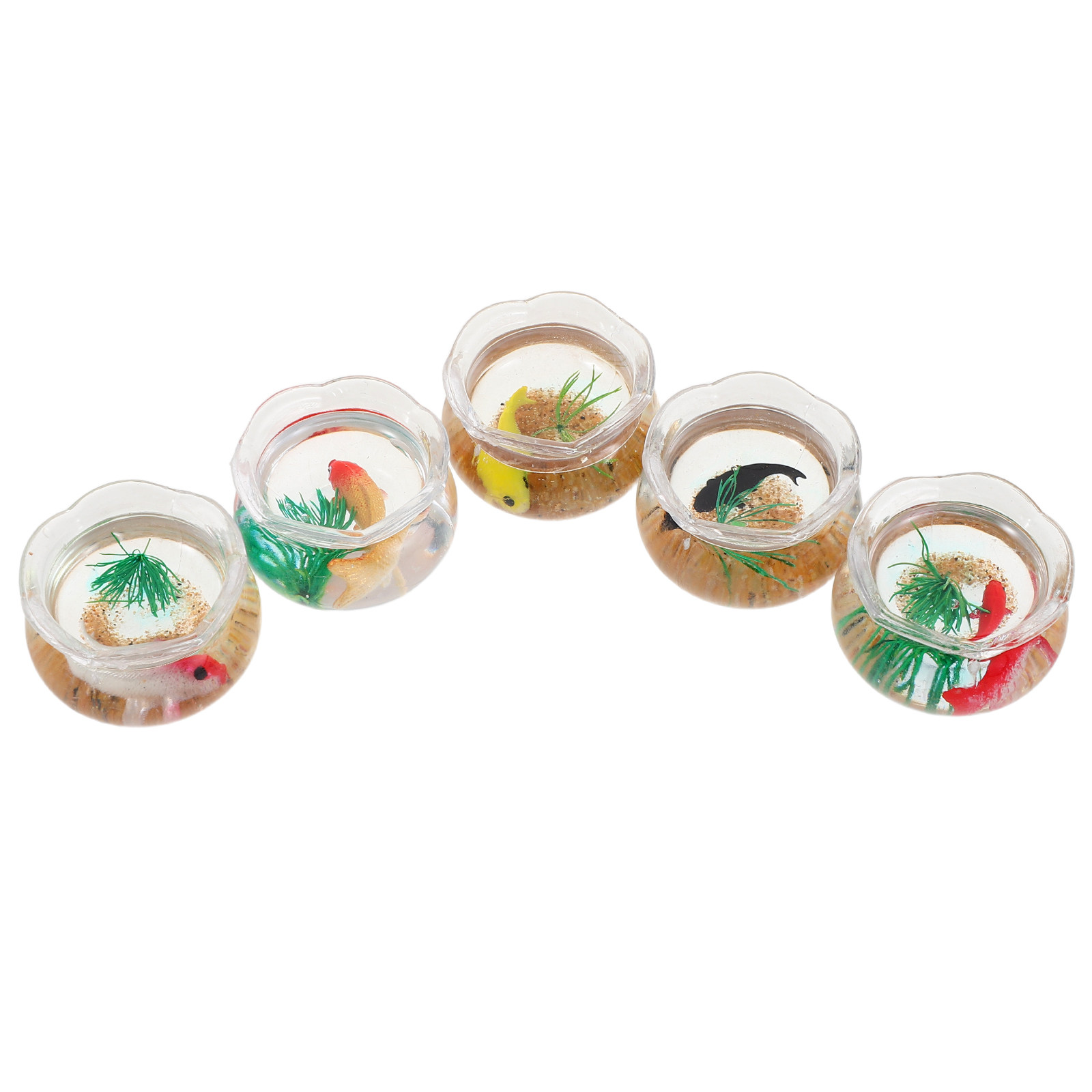 Aquarium Plants - 5 Stück Miniatur-Koi-Aquarium: Realistisches, kleines Kunststoff-Aquarium